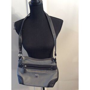 Stone & Co. Gray with Black Trim Leather Purse VNC Clean